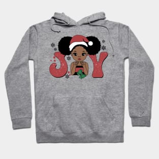 Black Girl Santa Hat Christmas Joy Hoodie